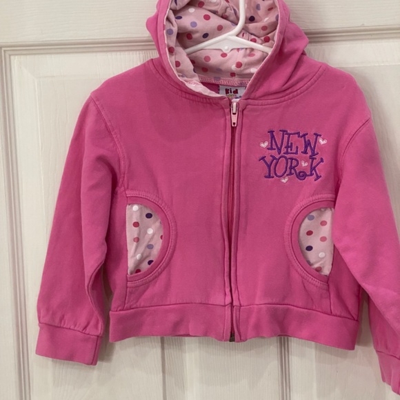 Kid U not, Pink hooded, N Y ,sweat jacket. Size 2T - Picture 2 of 7